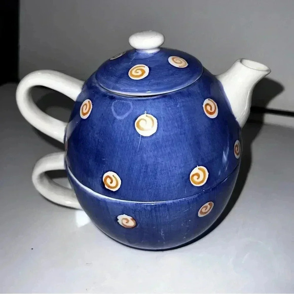 EUC Cardinal Solo Jazz Cafe Ceramic Tea Pot and Cup Hand Painted - Picture 4 of 7